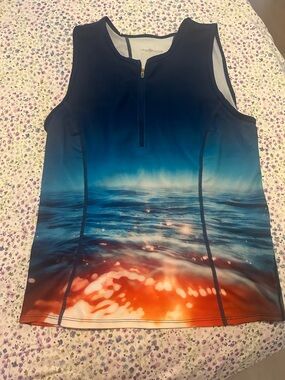 She Beest Women’s cycling or triathlon Ombre Zip-Front Jersey Top